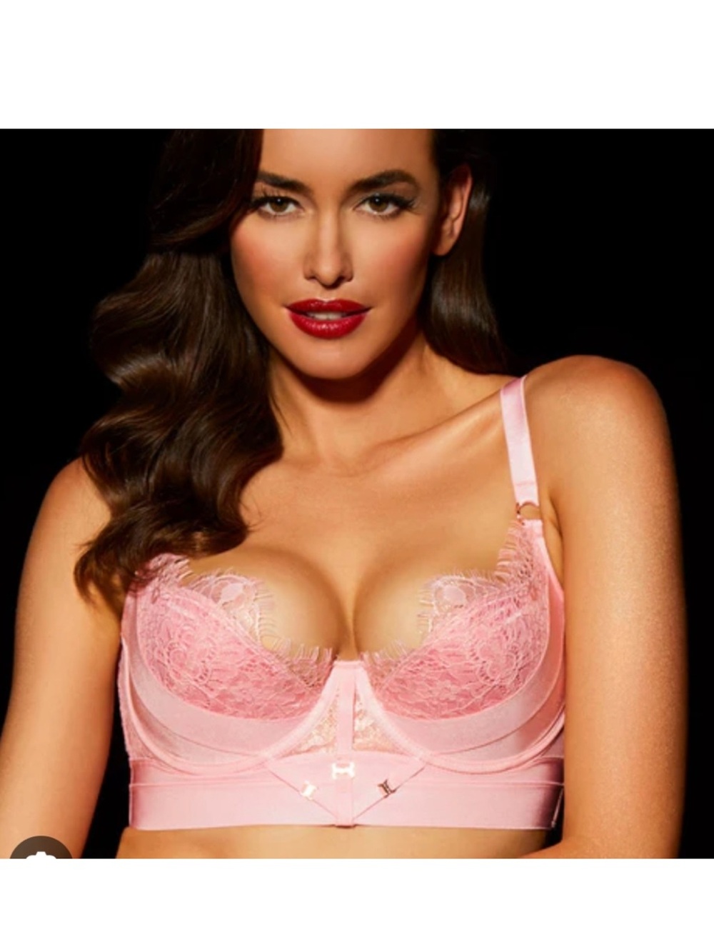 Honey Birdette Blush Pink Longline Lace Balconette Bra